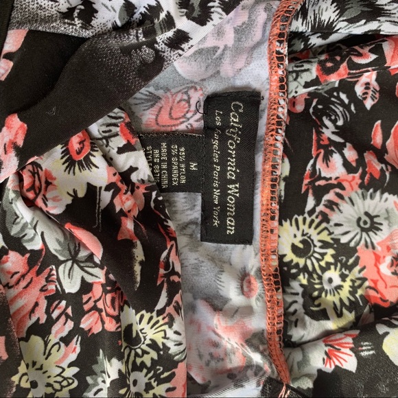 California Woman leopard print cherrry blossom M - Picture 5 of 8